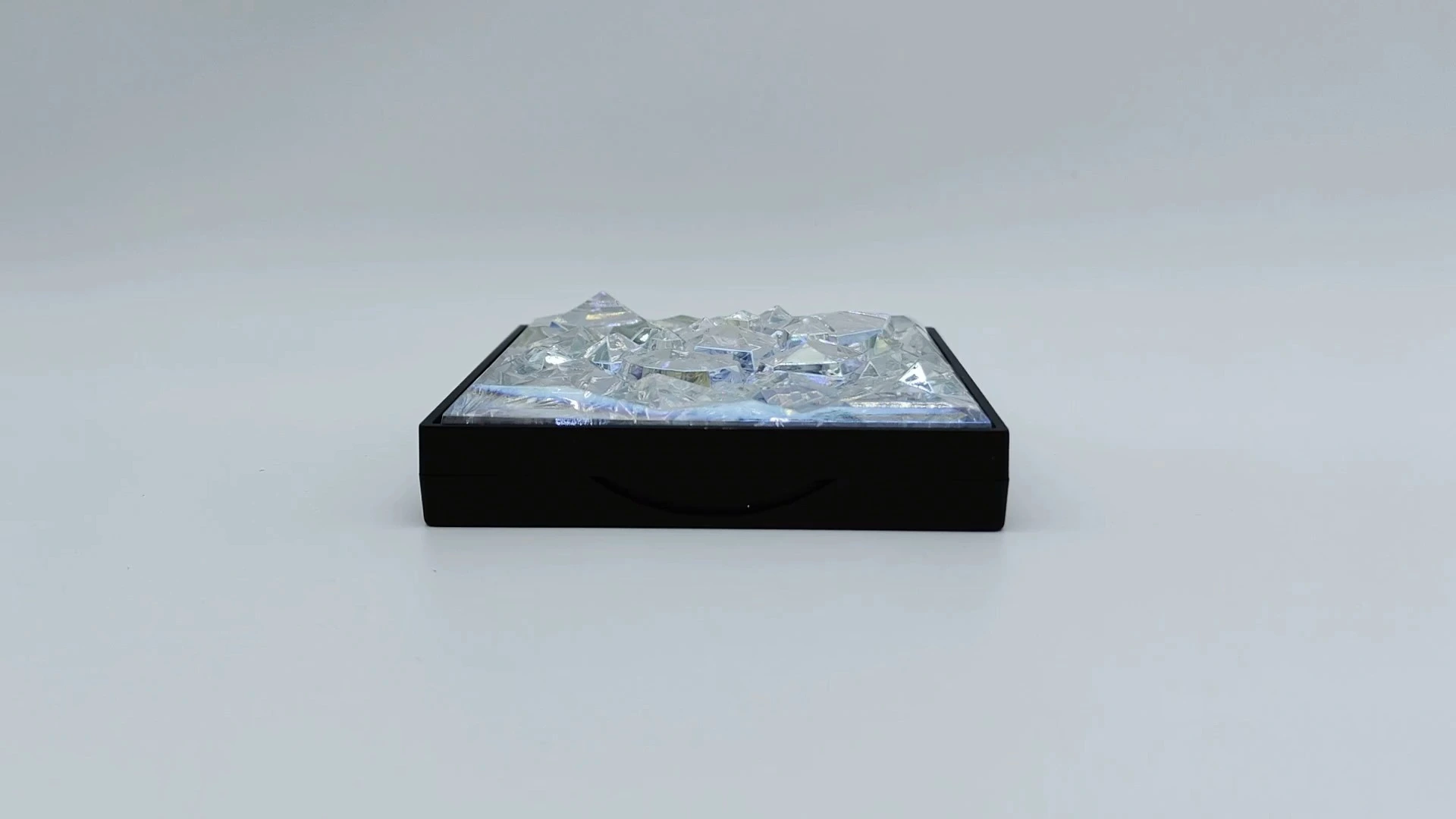 Caja de embalaje para cosméticos, nueva, de alta calidad, personalizada, con polvo cuadrado brillante de oro rosa negro, venta al por mayor 1
