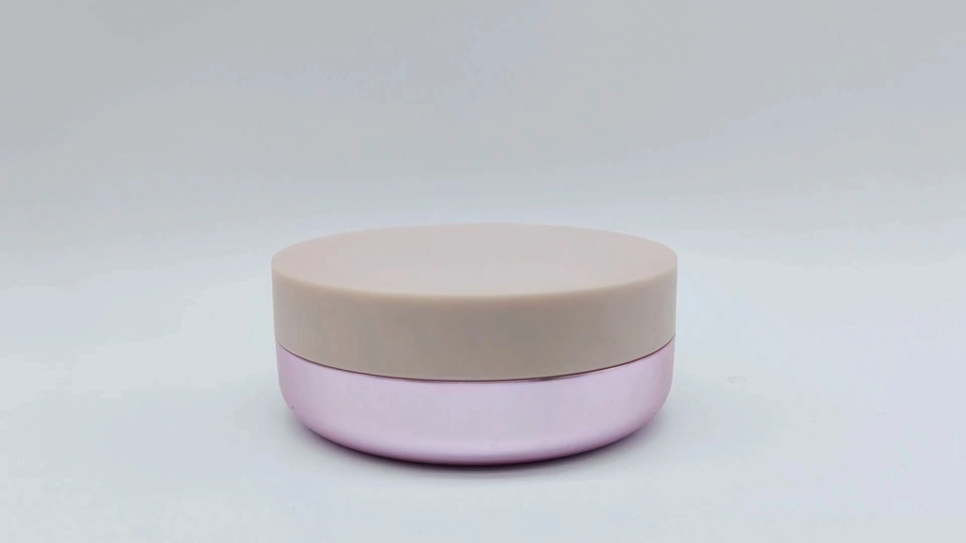 Caja de polvo vacía personalizada de color morado y rosa para polvos compactos 1