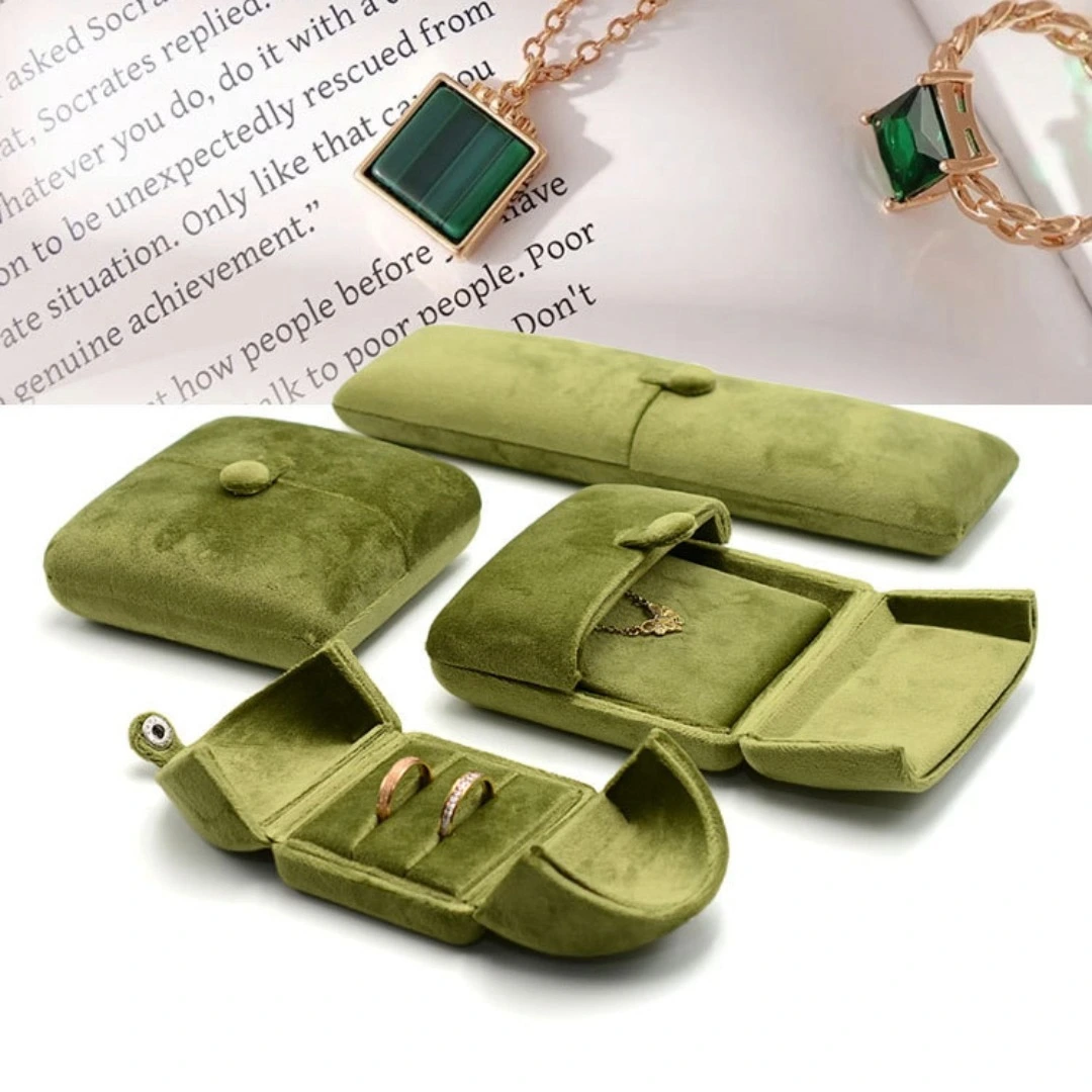 Creative double door velvet jewelry box ring earrings pendant box bracelet jewelry gift box 1