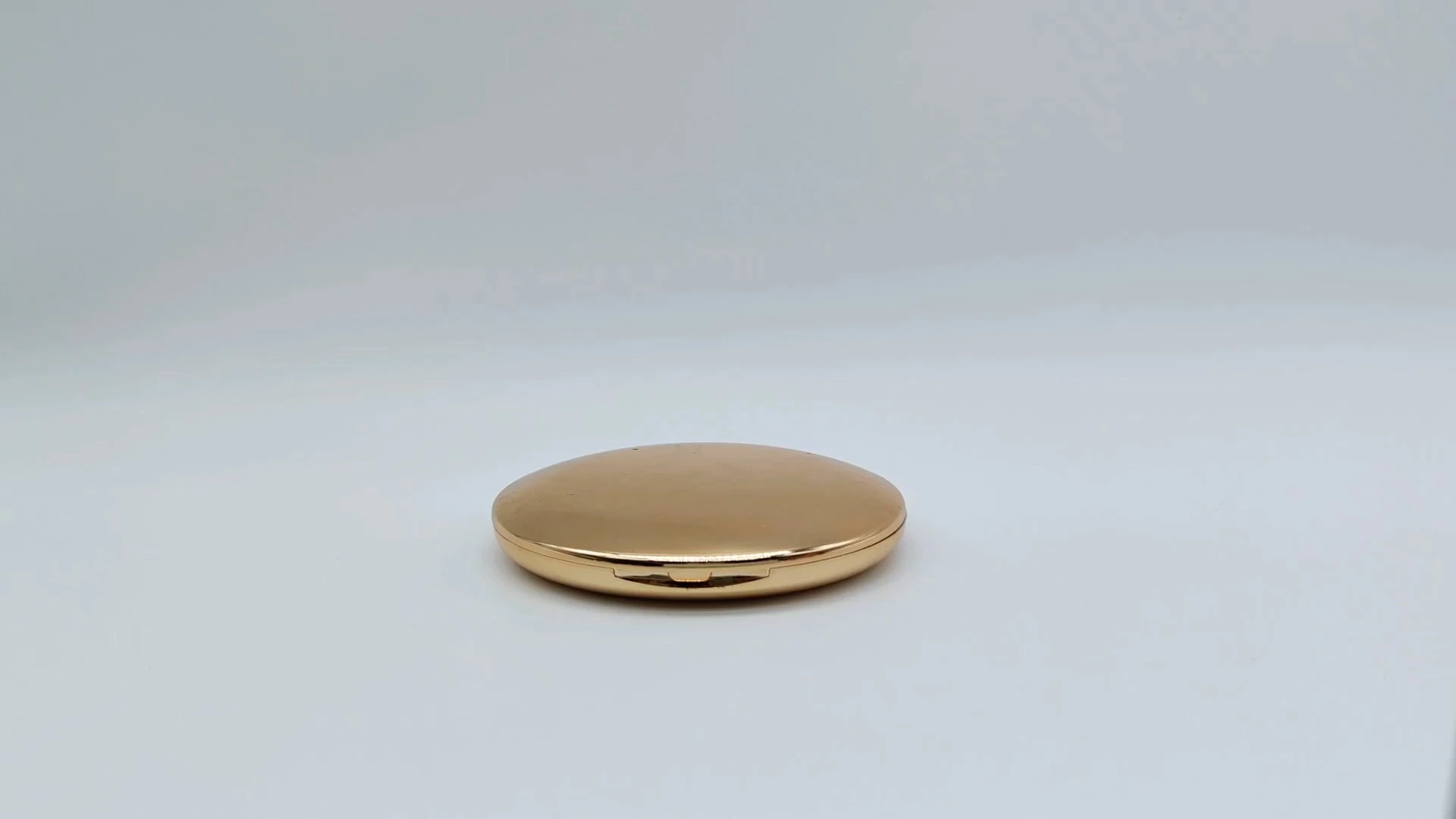 High quality gold round powder foundation make-up powder blusher storage ABS box 1