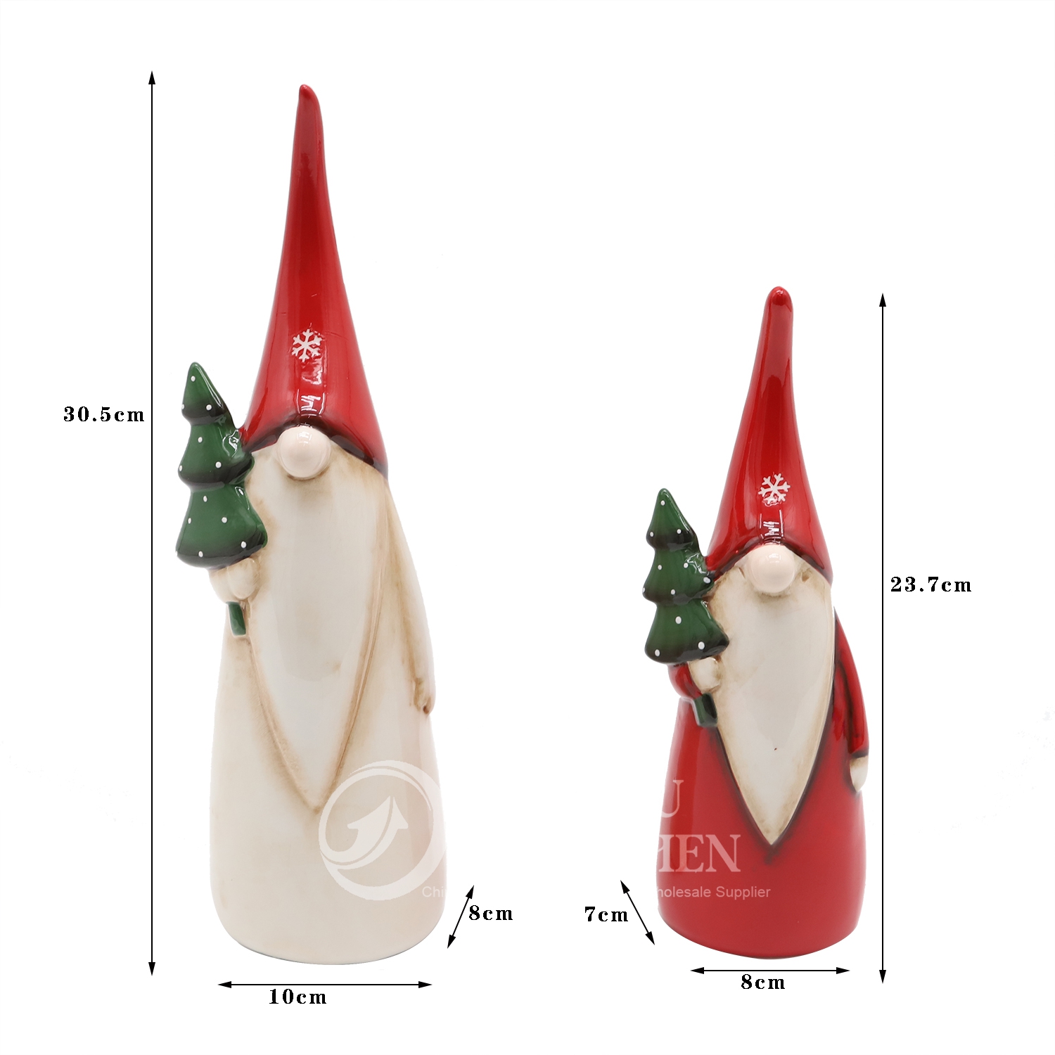 Großhandel Weihnachten Tischdekor Kamin Oreplace Ornament Keramik Gnome Leichte Geschenkbox Tangchen 7