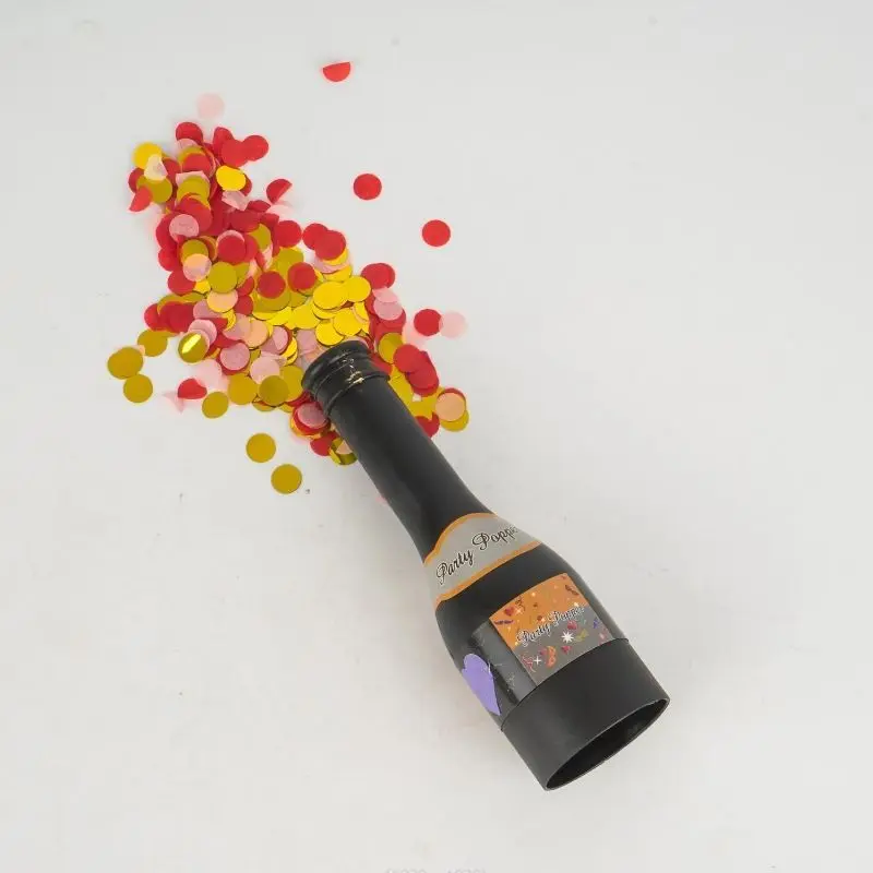 Magic Lights Funny Black Foil Mini Bottle Confetti Popper for Perfect Party Celebration & Special Event 1