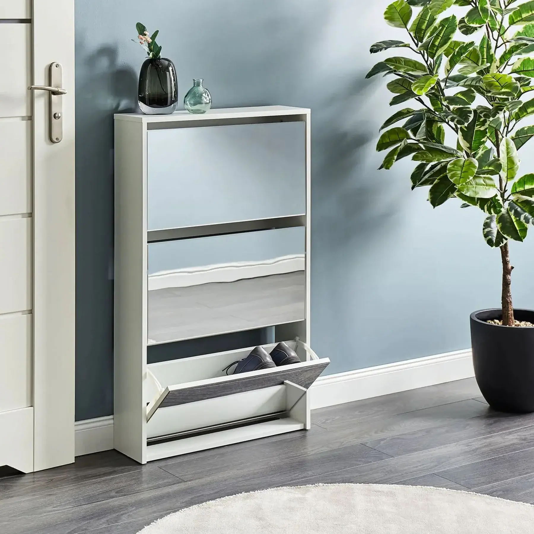 Yifan Furniture Oak Shoe Storage Factory Price 4