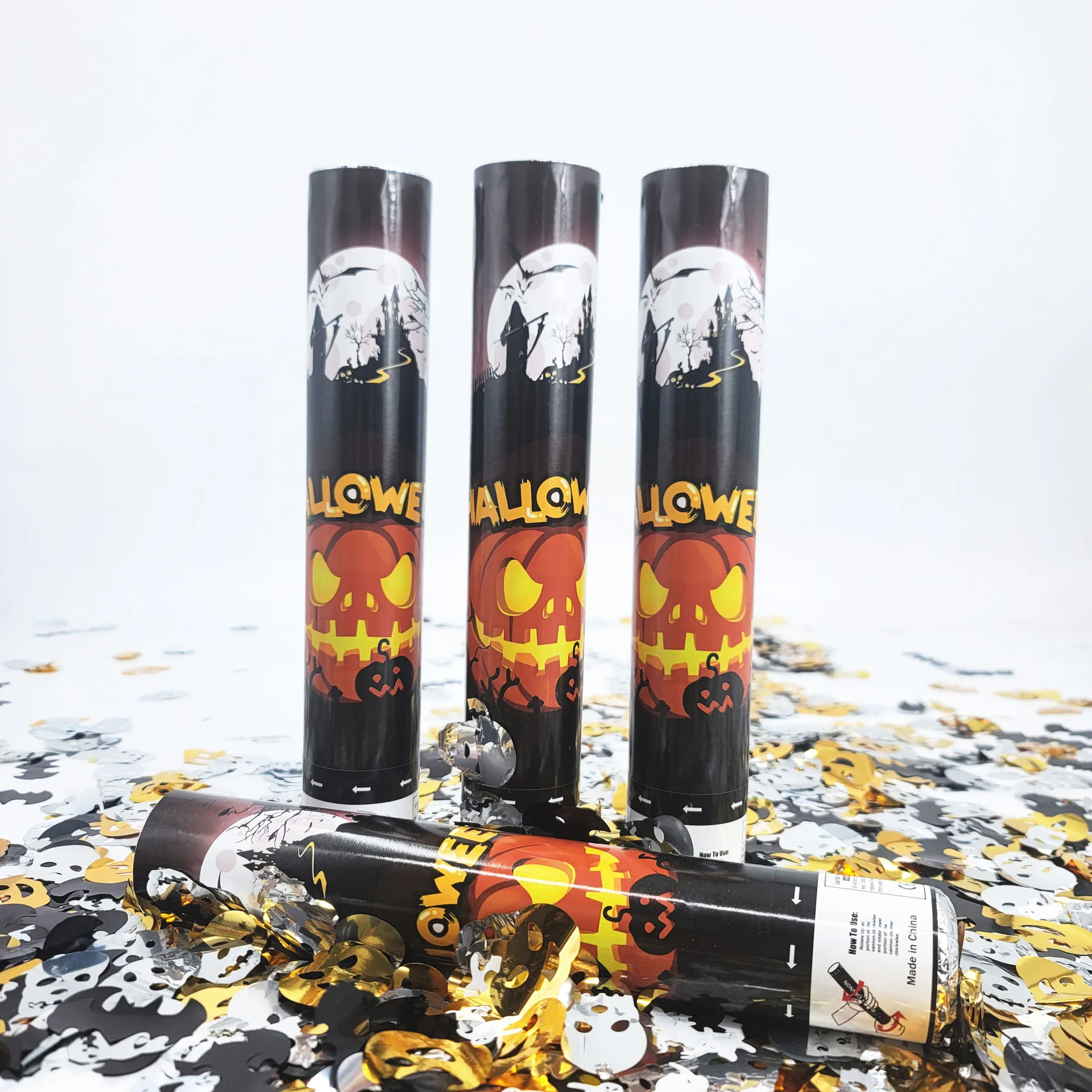 Magic Lights Foil Pumpkin Spider Ghost Confetti Popper for Party Table Decoration Halloween Party Supplies 1