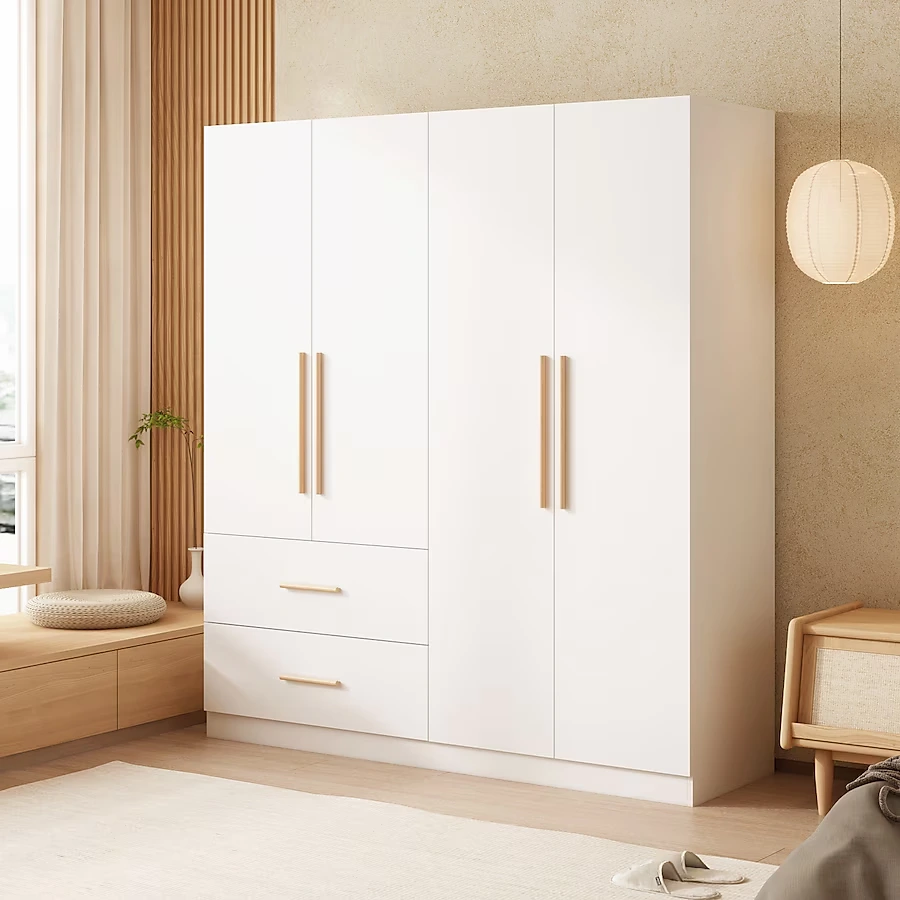 Armoire blanche simple et durable à 3 portes avec grand espace de stockage 1
