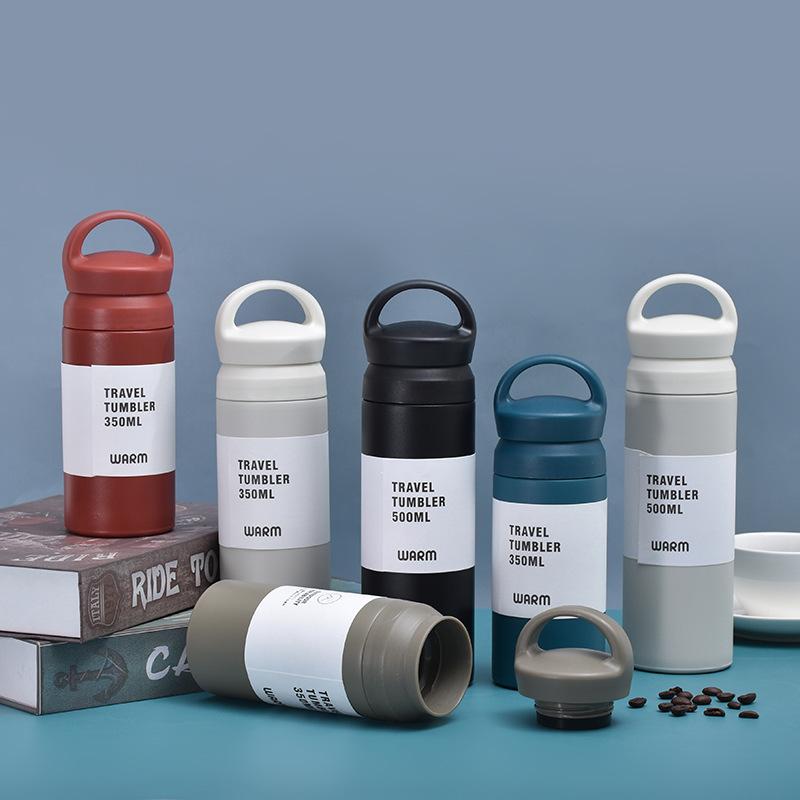 Estilo simples 304 garrafa térmica de vácuo de aço inoxidável com alça para esportes 3