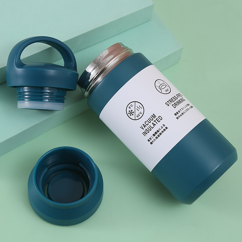 Estilo simples 304 garrafa térmica de vácuo de aço inoxidável com alça para esportes 5