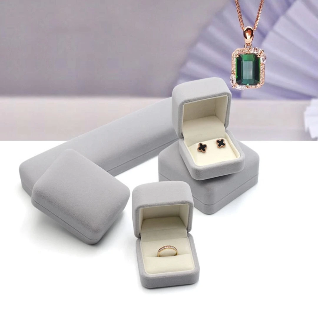 Fashion velvet rounded corner graphic jewelry box ring necklace pendant earrings bracelet jewelry gift box 1