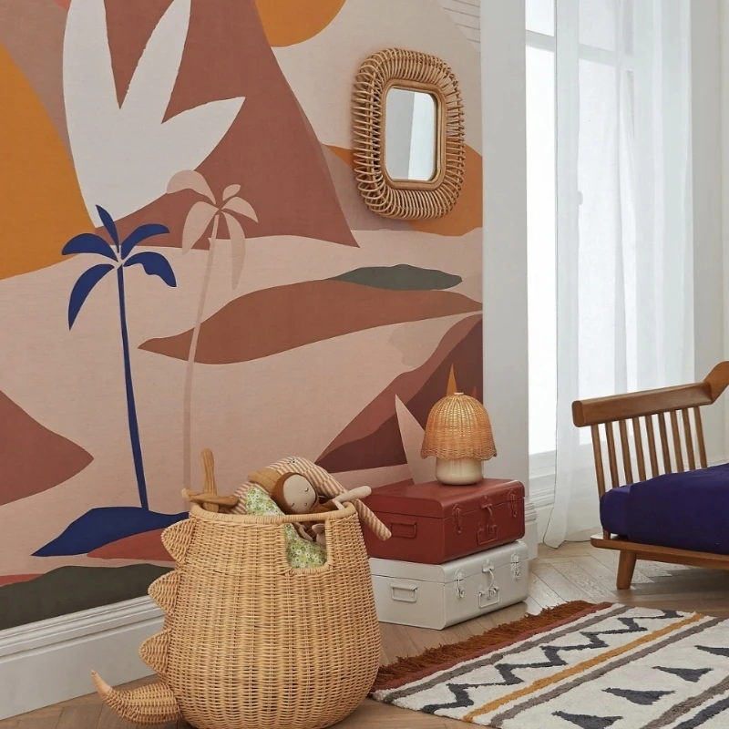 Cesto di stoccaggio Rattan forma creativa cestino per la casa di stoccaggio creativo per bambini 1