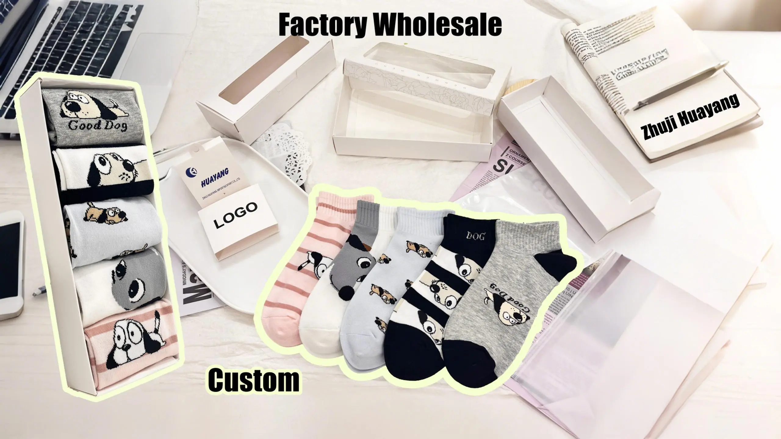 Custom Women Knitting Socks Ankle Socks for Summer Breathable Custom Packaging HY-W-054 1