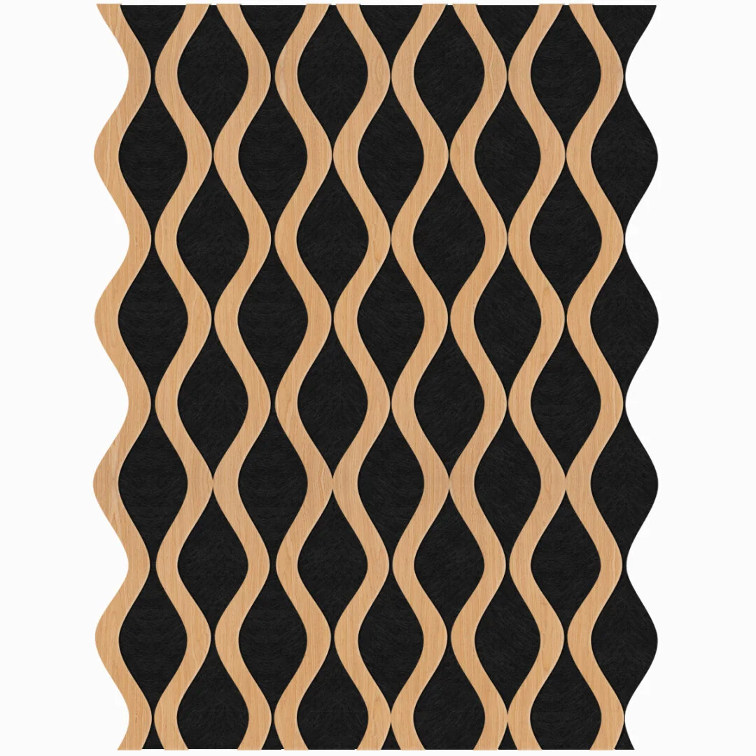 Creatief geometrische houtstrip akoestisch bord voor slaapkamer magazijn appartement ｜ toomel 1