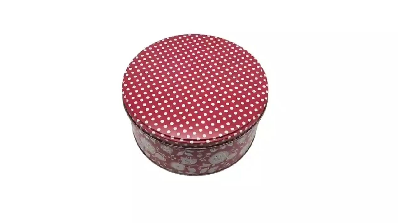 Contenedor de caja de almacenamiento de dulces de comida redonda de lata lata de galletas 1