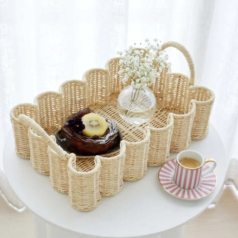 Rattan storage basket Special contour shape Double handle design Support ODM and OEM 1