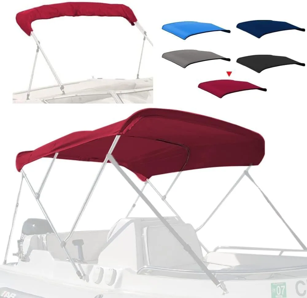 Cubierta de reemplazo superior de Bimini Opciones de 9 colores de 6 pies de largo, duradero de lienzo de grado marino, tono de sol, canopolio de bote, mangas de cremallera de instalación fácil, lienzo de reemplazo solo sin marco 1