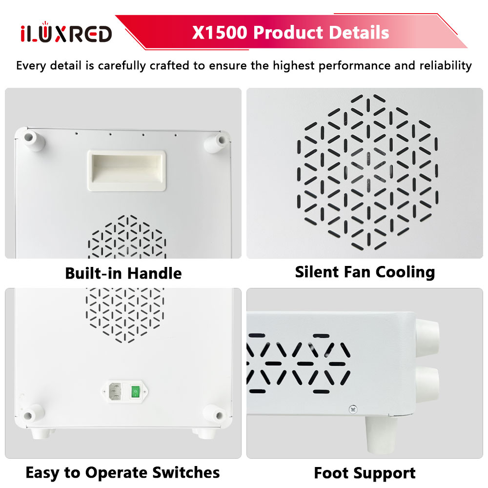 iLUXRED X1500 Red LED Therapy Lamp 5 Wavelengths Red Light Therapy Certification For Brain Health 5