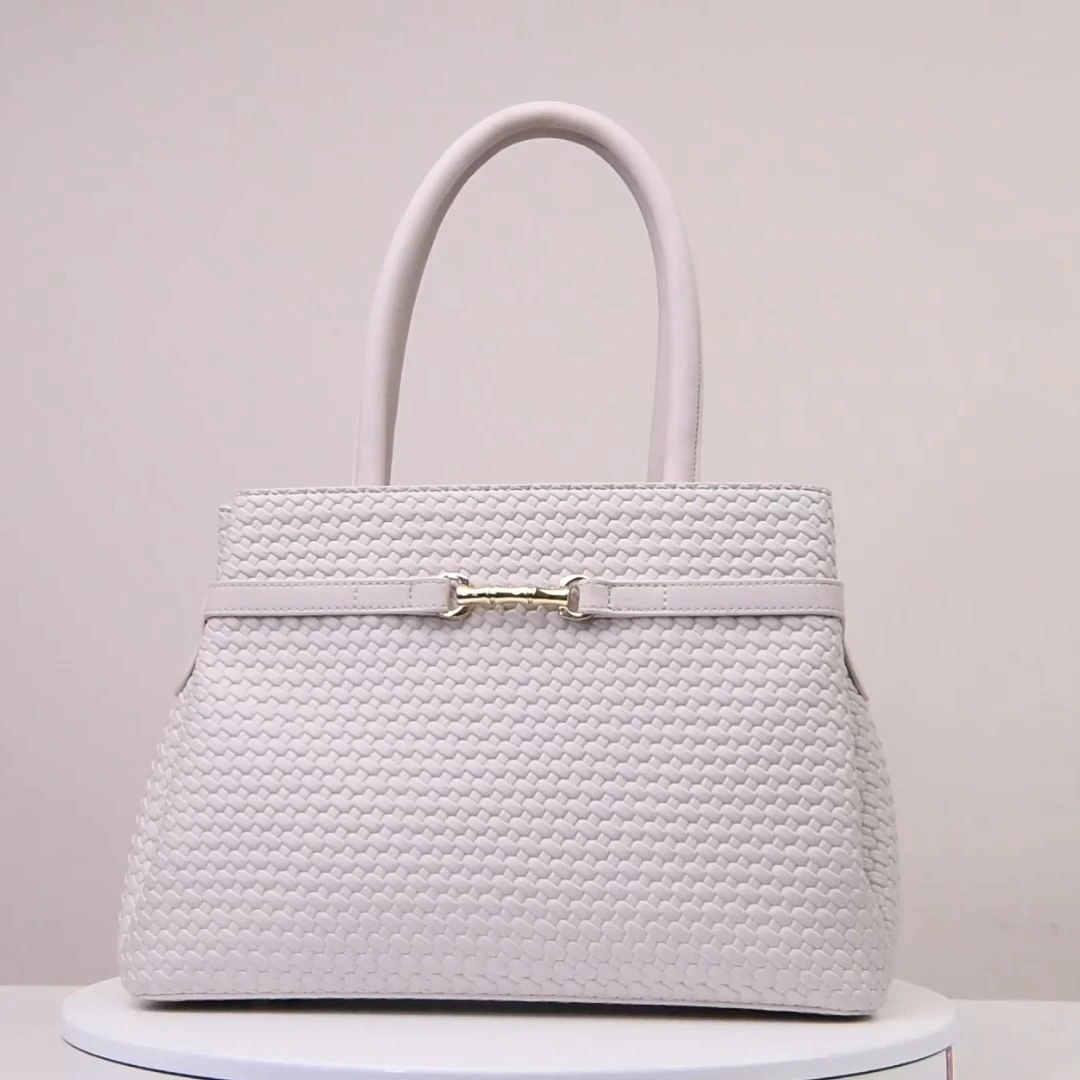 Bolsa de patrón tejido simple, bolsa de mano de gran capacidad, bolso de damas de alta gama y de moda 1
