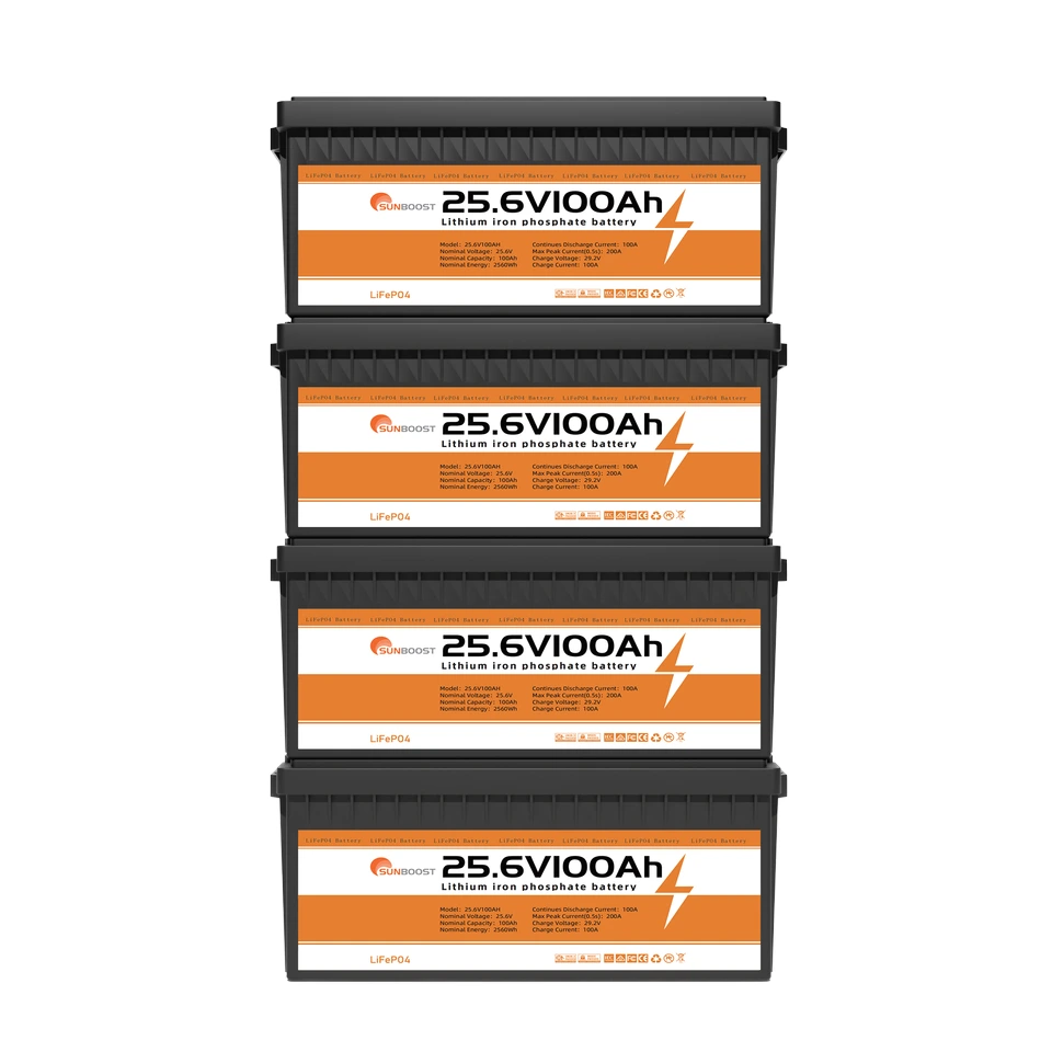 25,6V 50AH 100AH ​​200AH 300AH 400AH LIFEPO4 BATERIA com IP65 Bateria de lítio de armazenamento de energia à prova d'água IP65 1