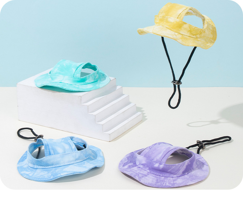 Breathable UPF 50+ pet sun hat with secure buckle & earholes