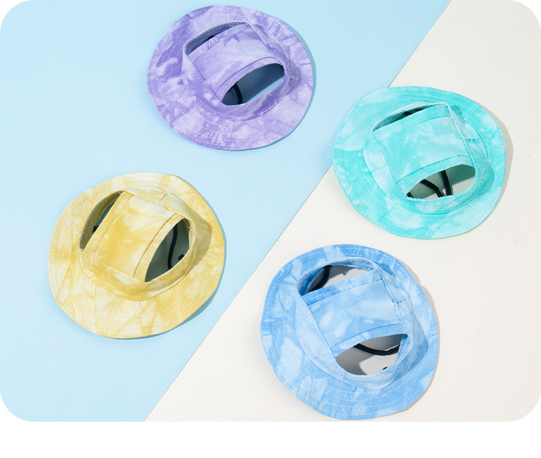 Breathable UPF 50+ pet sun hat with secure buckle & earholes
