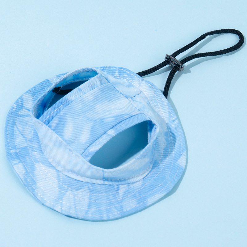 Breathable UPF 50+ pet sun hat with secure buckle & earholes