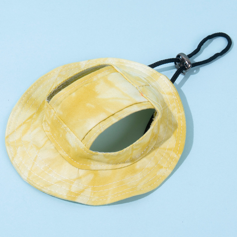 Breathable UPF 50+ pet sun hat with secure buckle & earholes