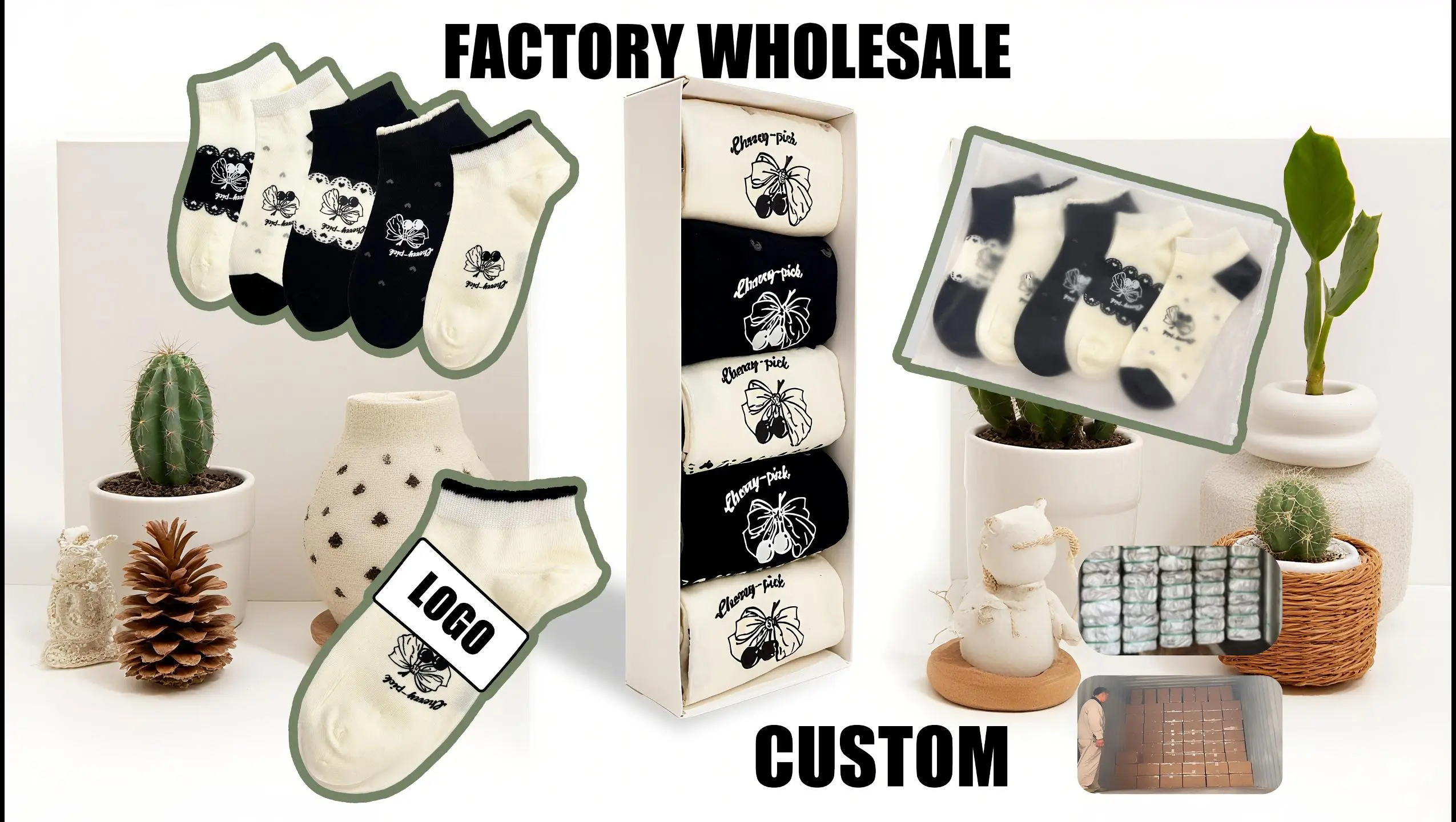 Custom Women Ankle Socks Knitting Socks Printing Design Cotton Made Breathable Fashionable HY-W-057 1
