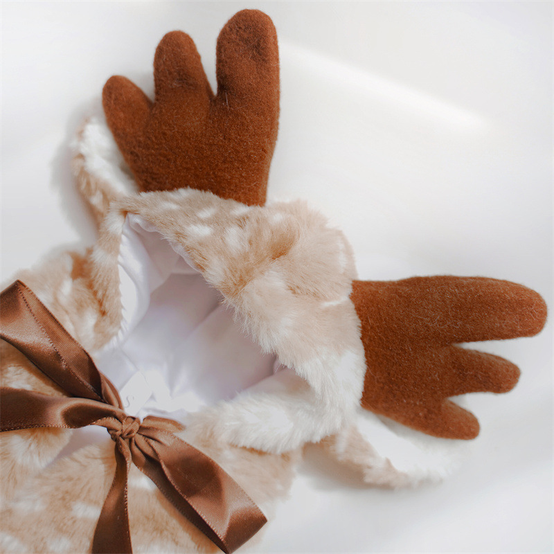 Christmas Pet Dog Outfit Reindeer Cloak Dog and Cat Clothes Cat Transformation Hat Accessories 5