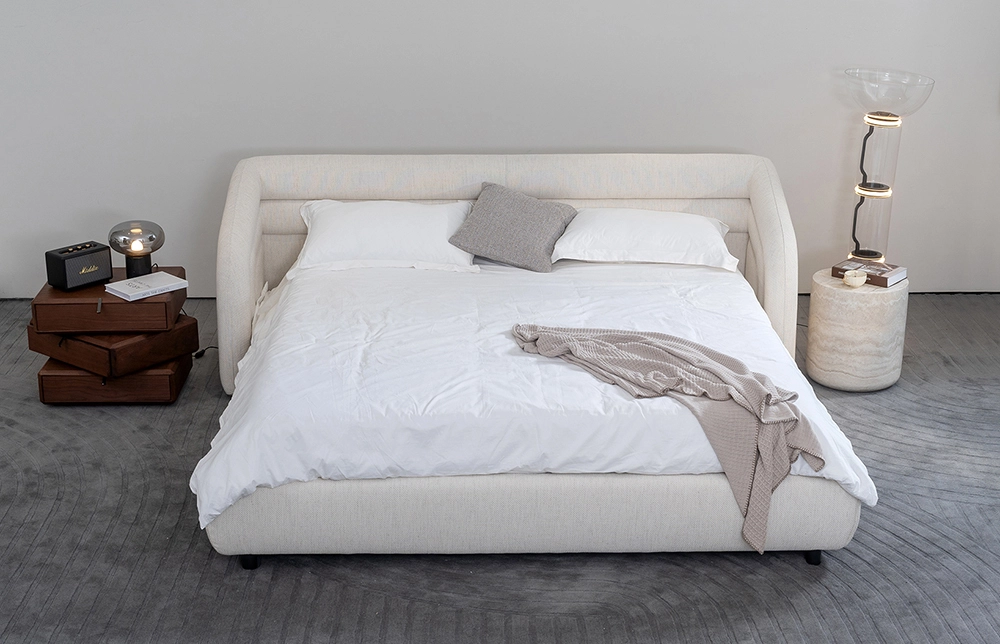 Mia Minimalist Upholstery King Size Bed with Headboard L774 1