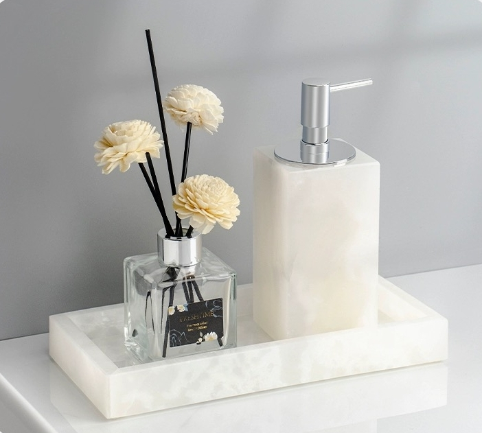 Marble White Jade Soap Dispenser 1