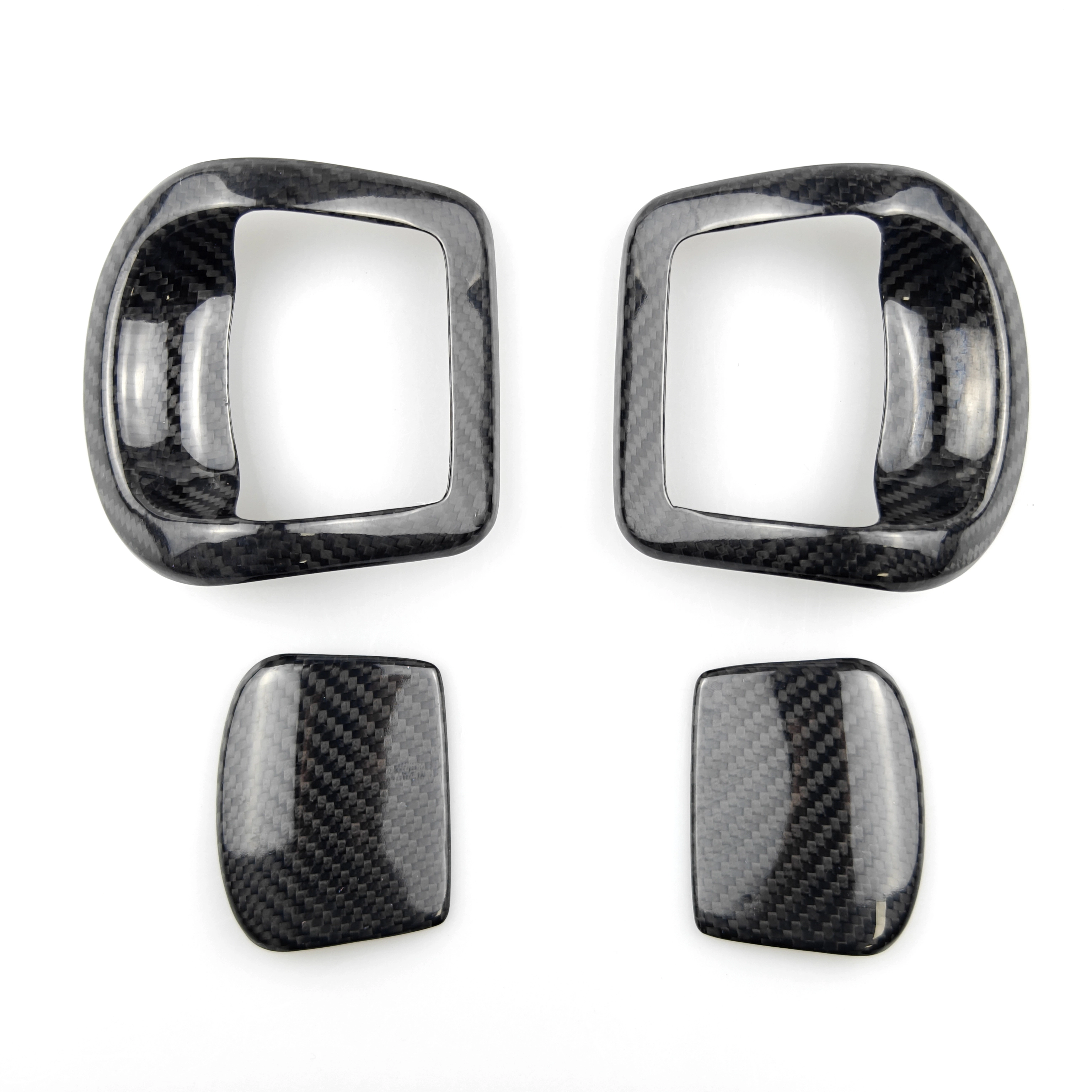 Tout nouveau siège arrière de style de course authentique en fibre de carbone 3K Couvercle de poignée en serpentage pour Fiat 500 Abarth 595 695 4 pièces 1