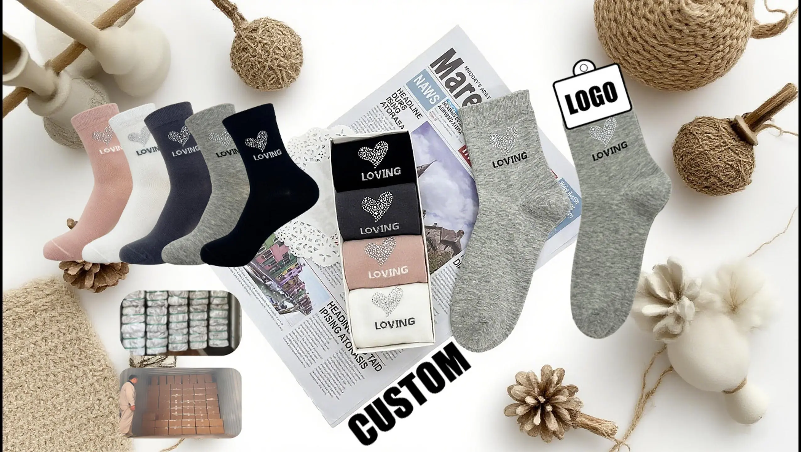 Custom Women Knitting Socks With Diamond Socks Custom Color Size Packaging HY-W-059 1