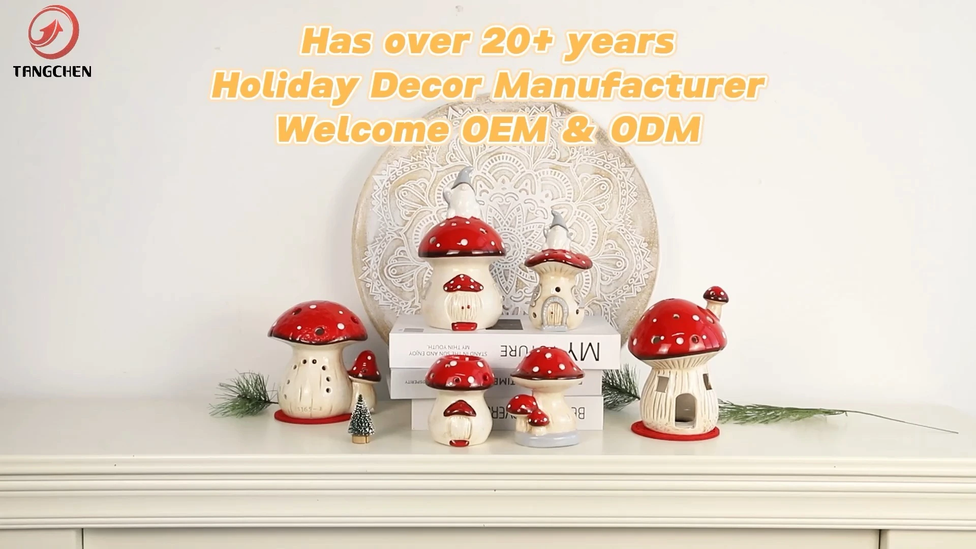 Kitchen Tableware Xmas Gifts Ceramic Mushroom Dinnerware Desktop Red Mushroom Decorations 1