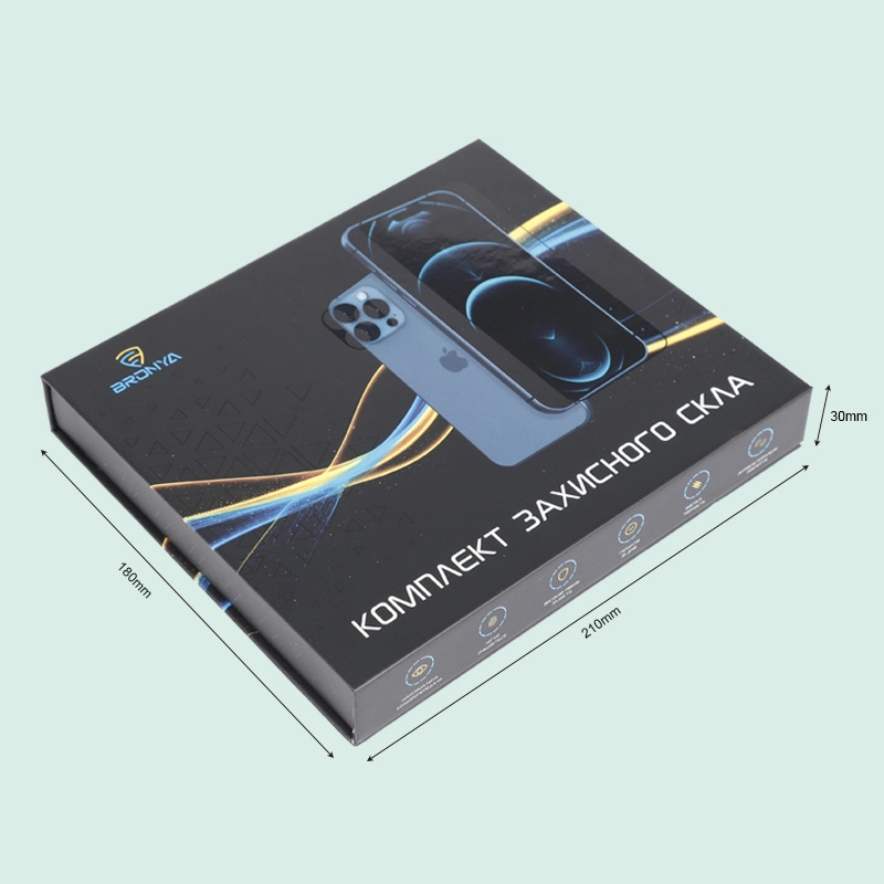 The custom luxury magnetic box mobile phone packaging features UV patterns and EVA foam shock absorption, making it suitable for electronic products. 1