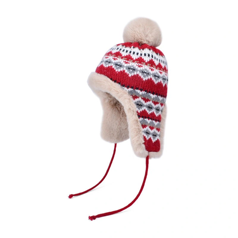 Fanmei Headwear Winter Cozy Eart Vapages de tricot à tricot Pom Pom Bons pour femmes fmwe-02 1