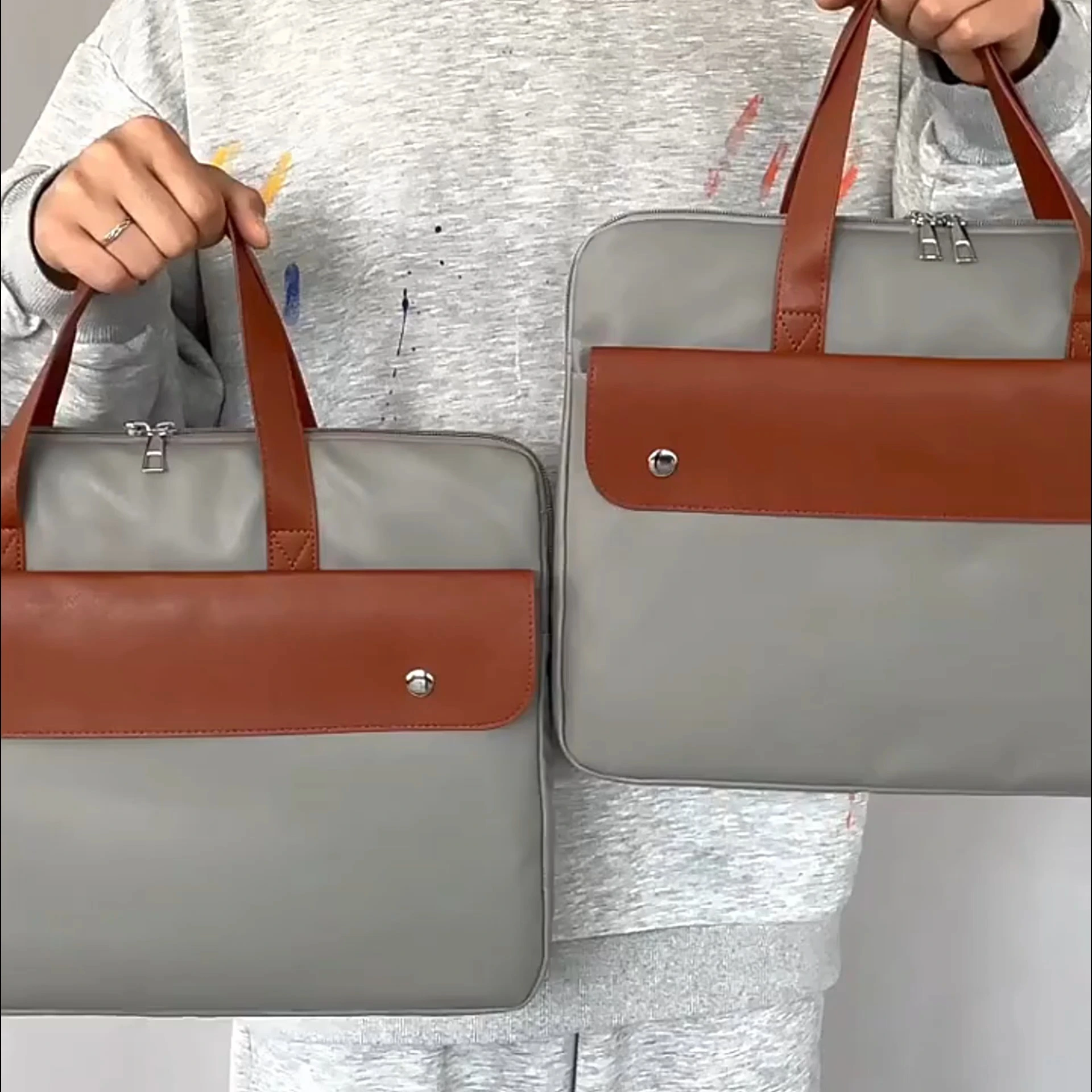 Neue 14-Zoll-farblich abgestimmte tragbare Laptop-Tasche, bequeme Handgebefühlung, einfache Business-Laptop-Tasche 1