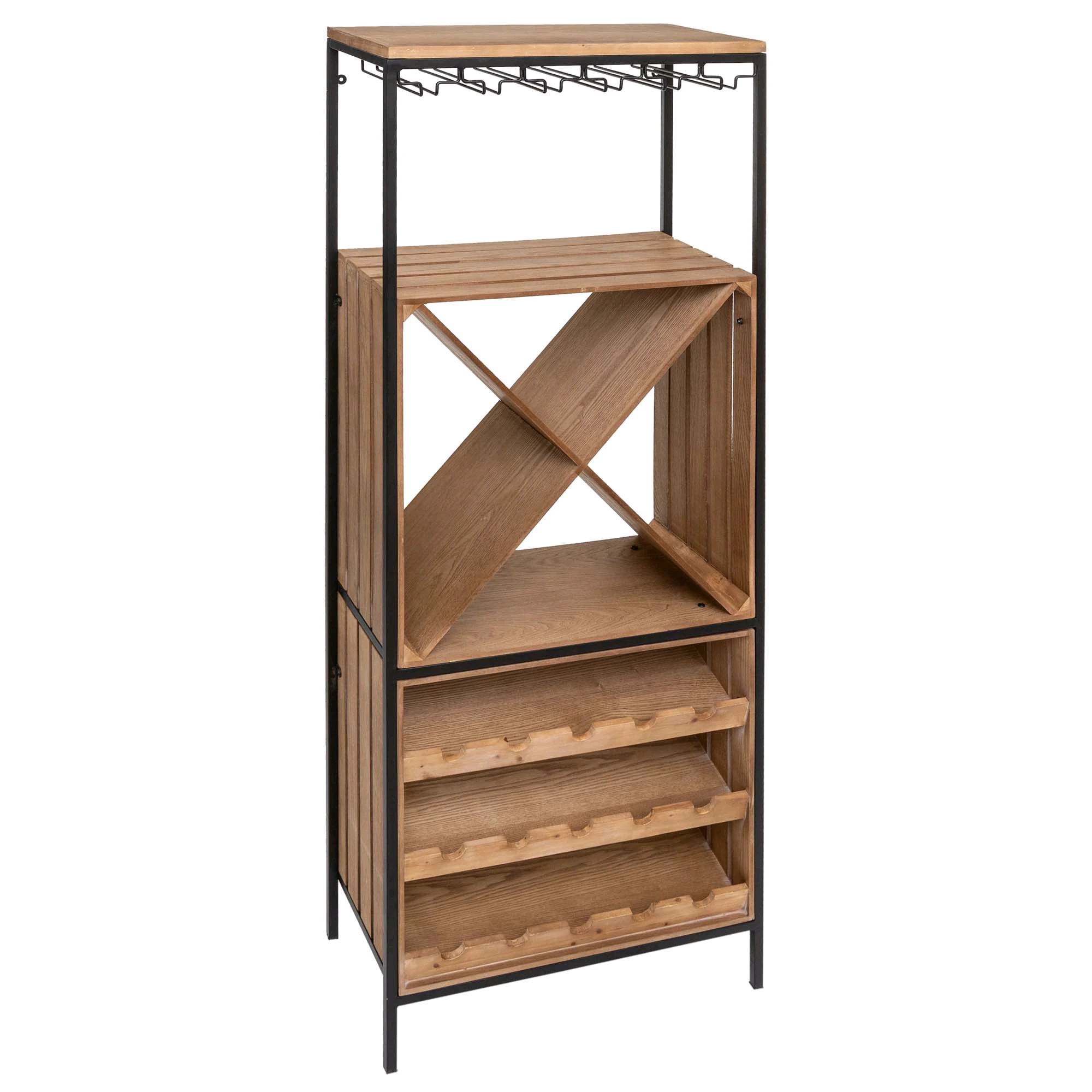 MDF y gabinete de barra de metal con una rejilla de botella 160x30x60cm 1