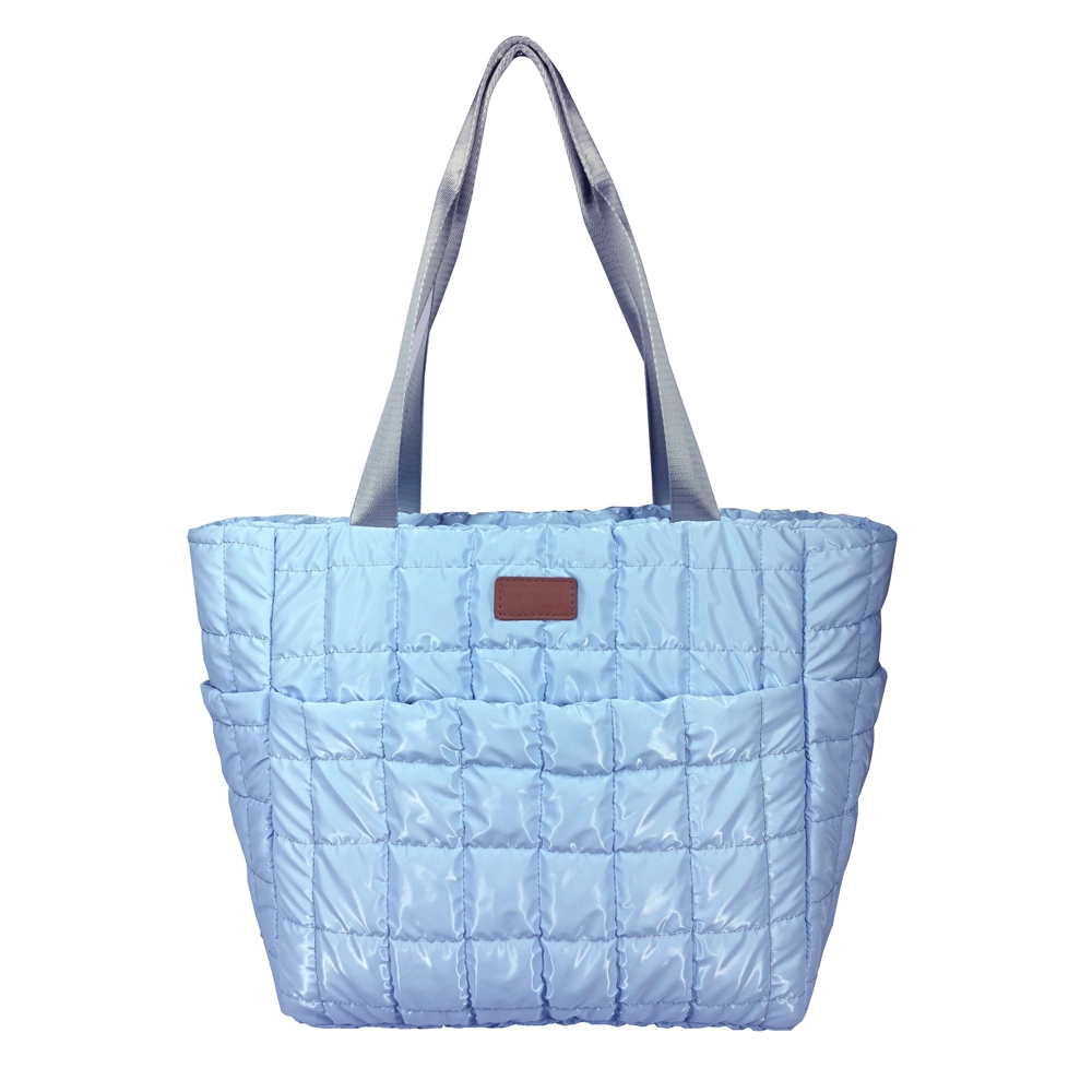 New design Quilting Blue Insulated Cooler Tote Bag - Large, Reusable Grocery Bag - Ideal for Travel, Picnics & Delivery - Keeps Food Hot or Cold 1