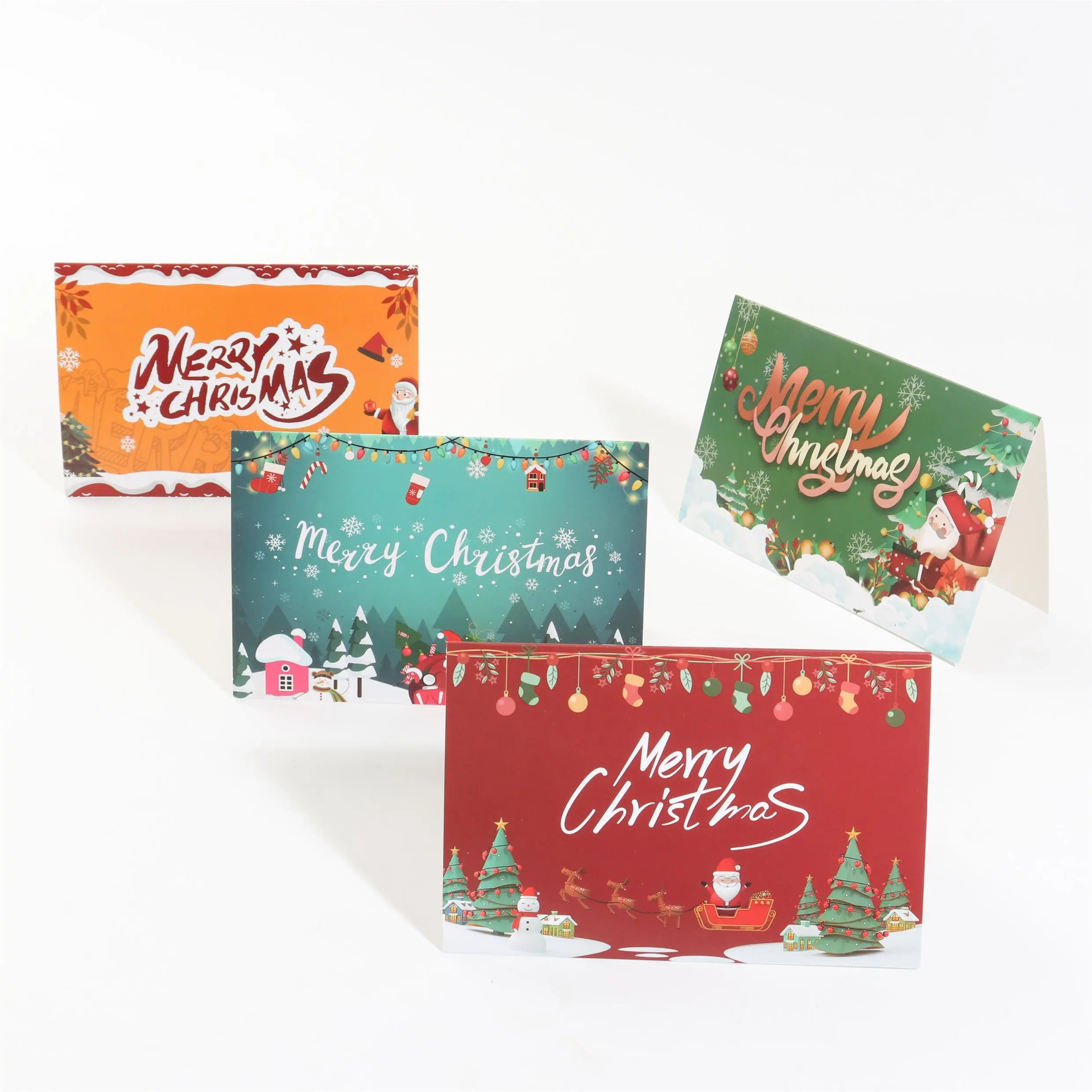 Carte-cadeau de Noël recyclé carte de voeux imprimée personnalisée en gros de la carte papier de fête OEM / ODM