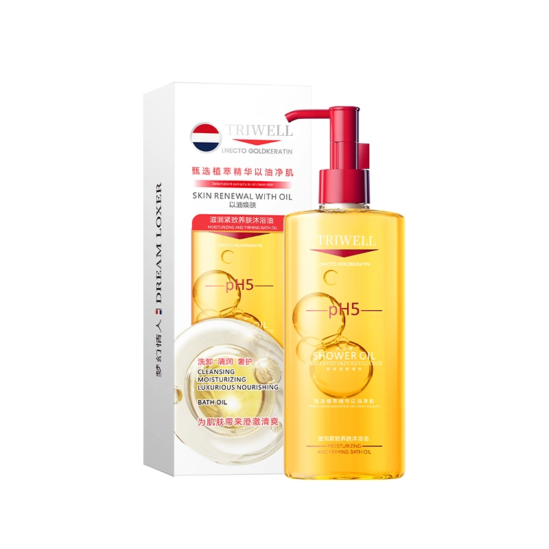 BRILLENCIO TRIWELL & Aceite de ducha reafirmante - Fórmula personalizada OEM/ODM con niacinamida + aceite de almendras dulces para piel brillante 1