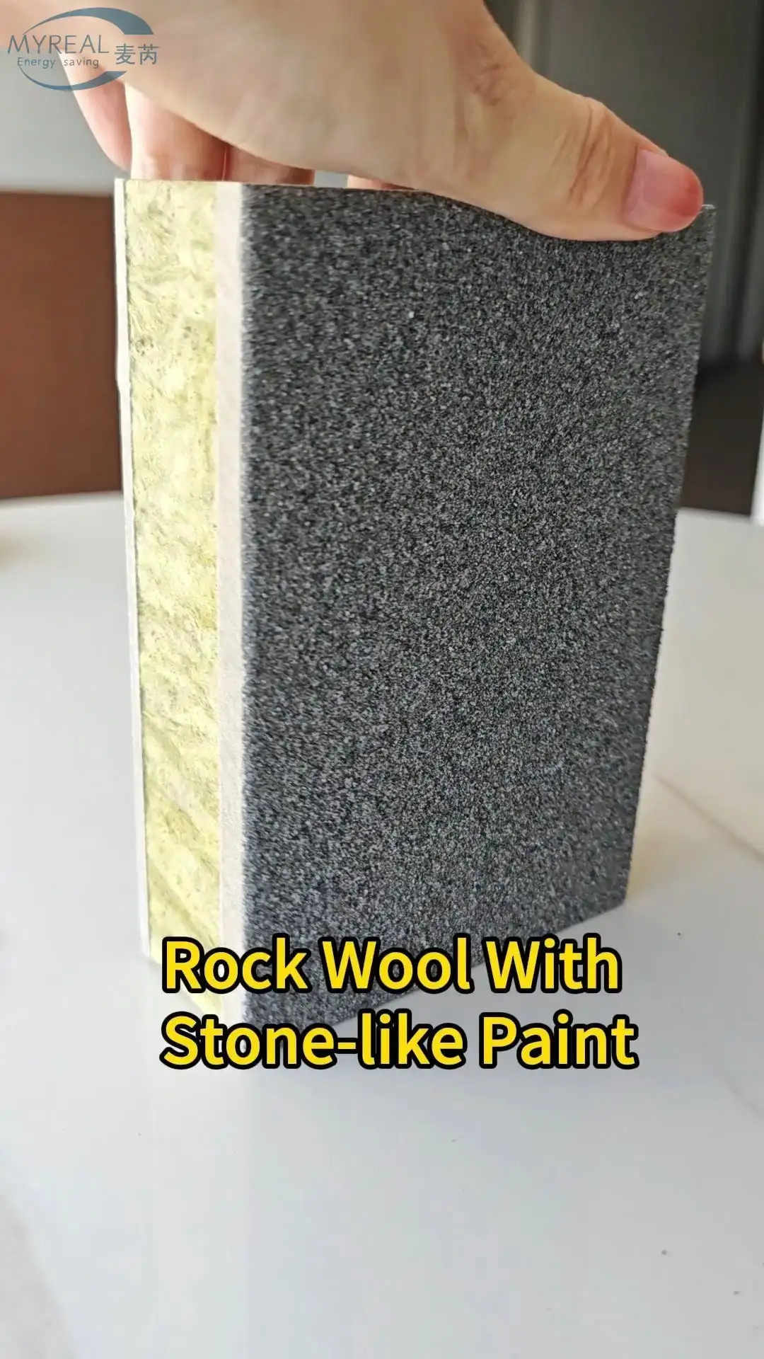 Taş benzeri boyalı kaya yün kompozit tahta | Dış duvar dekoratif yalıtım tahtası 1