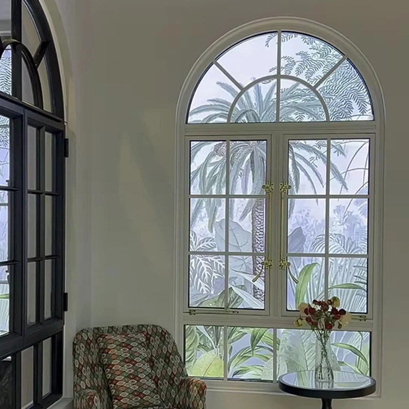 French Style Double Glazed Aluminium Casement Windows Thermal Break Glass for Living Room Kitchen Bathroom Use Graphic Design 1