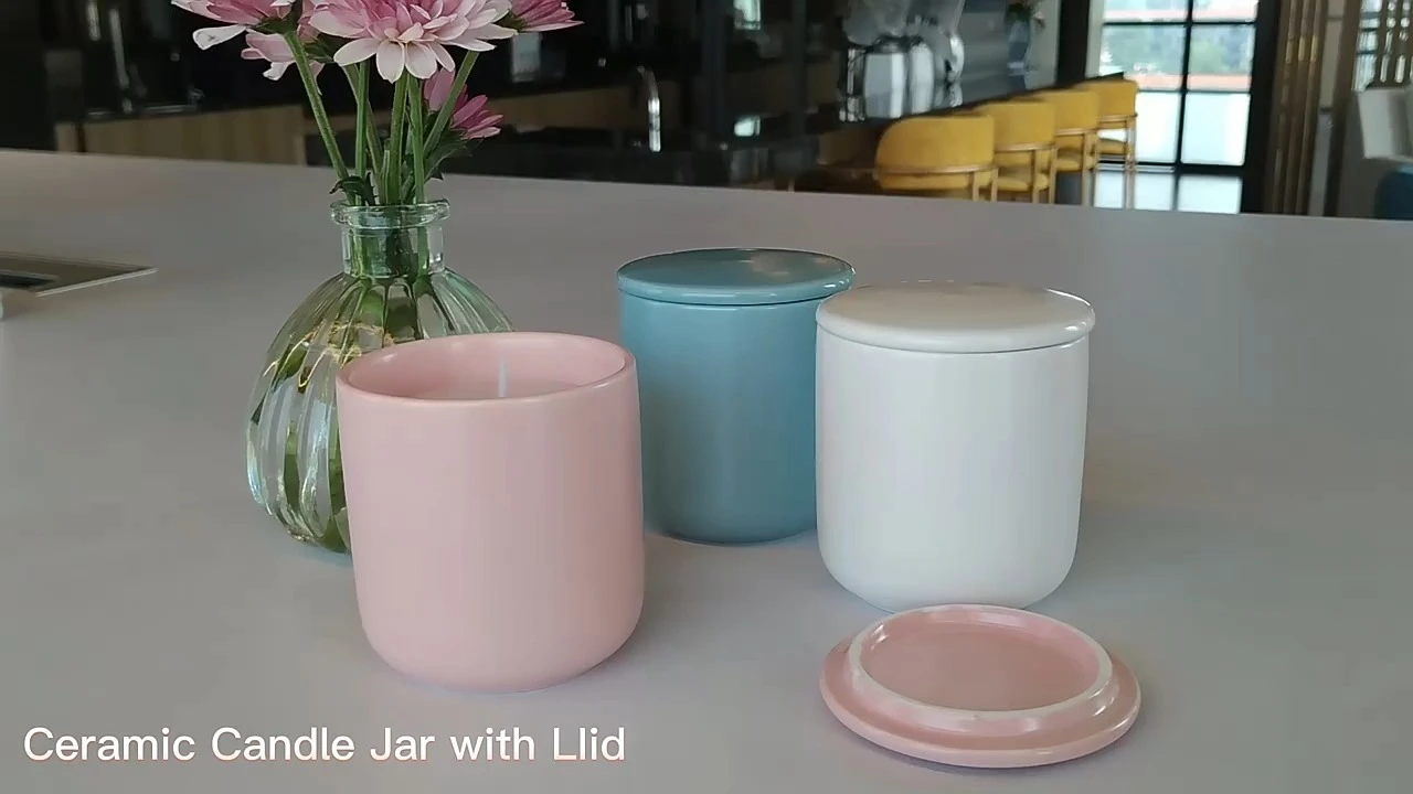 RTS Macaron-colored Candle Jars With Lids 1
