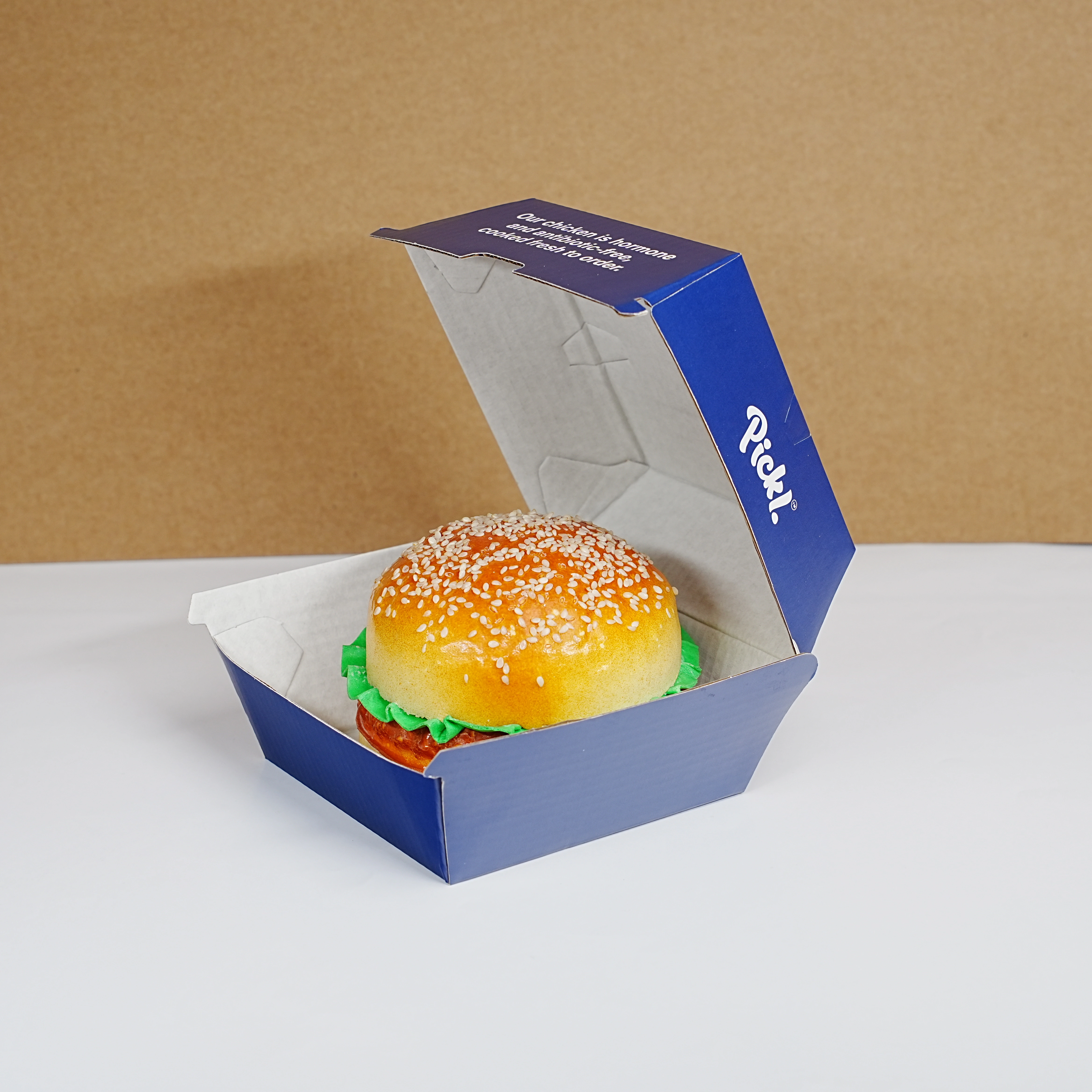 WELM ECO-FATCHE LOGO IMPRESIÓN CONSTRIMIENTO Embalaje de hamburguesas Biodegradable Hamburguesa de papel corrugado 1
