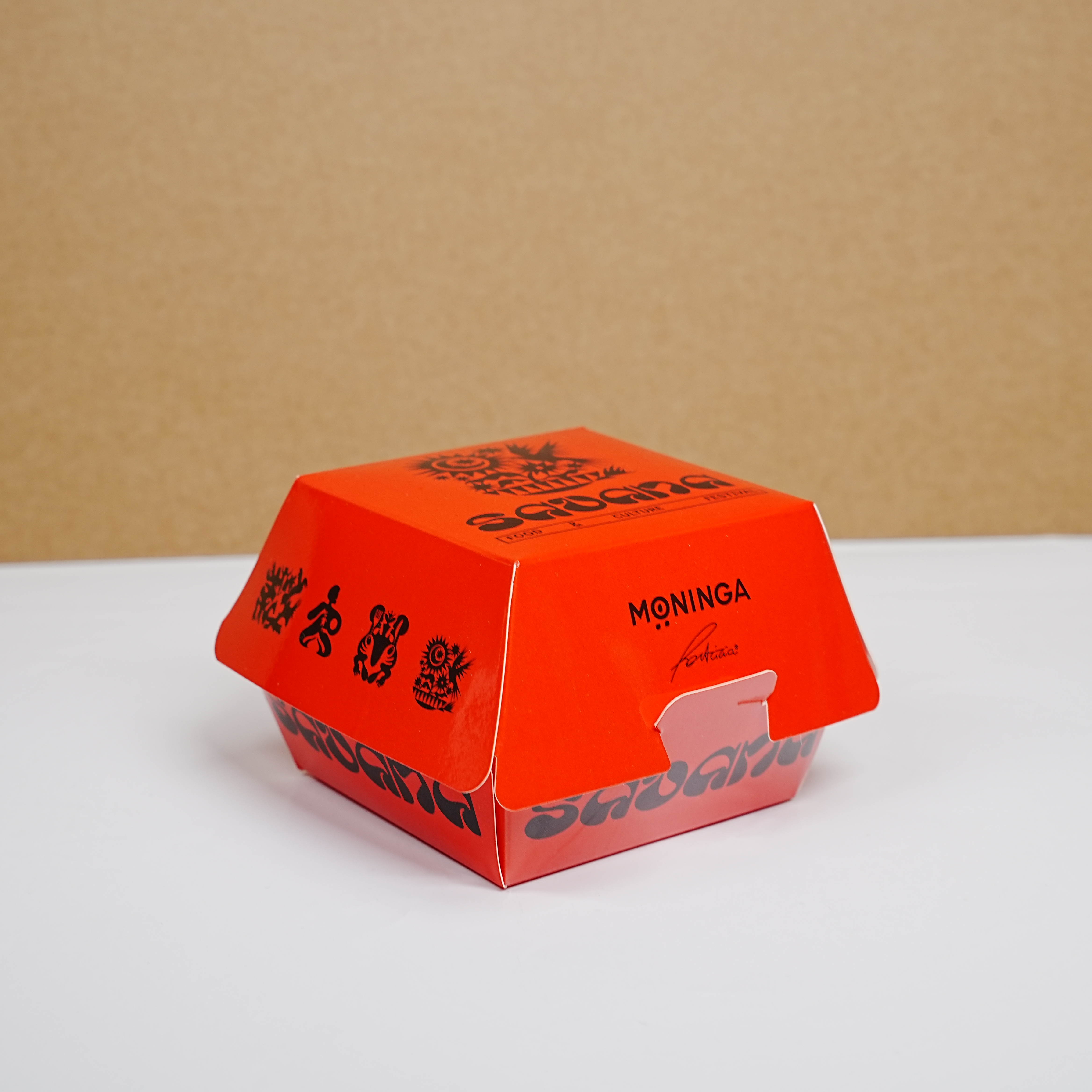 Caja de hamburguesas de logotipo impresa WELM CAJA BIODEGRADABLE BIODEGRADABLE Caja de comida para llevar 5