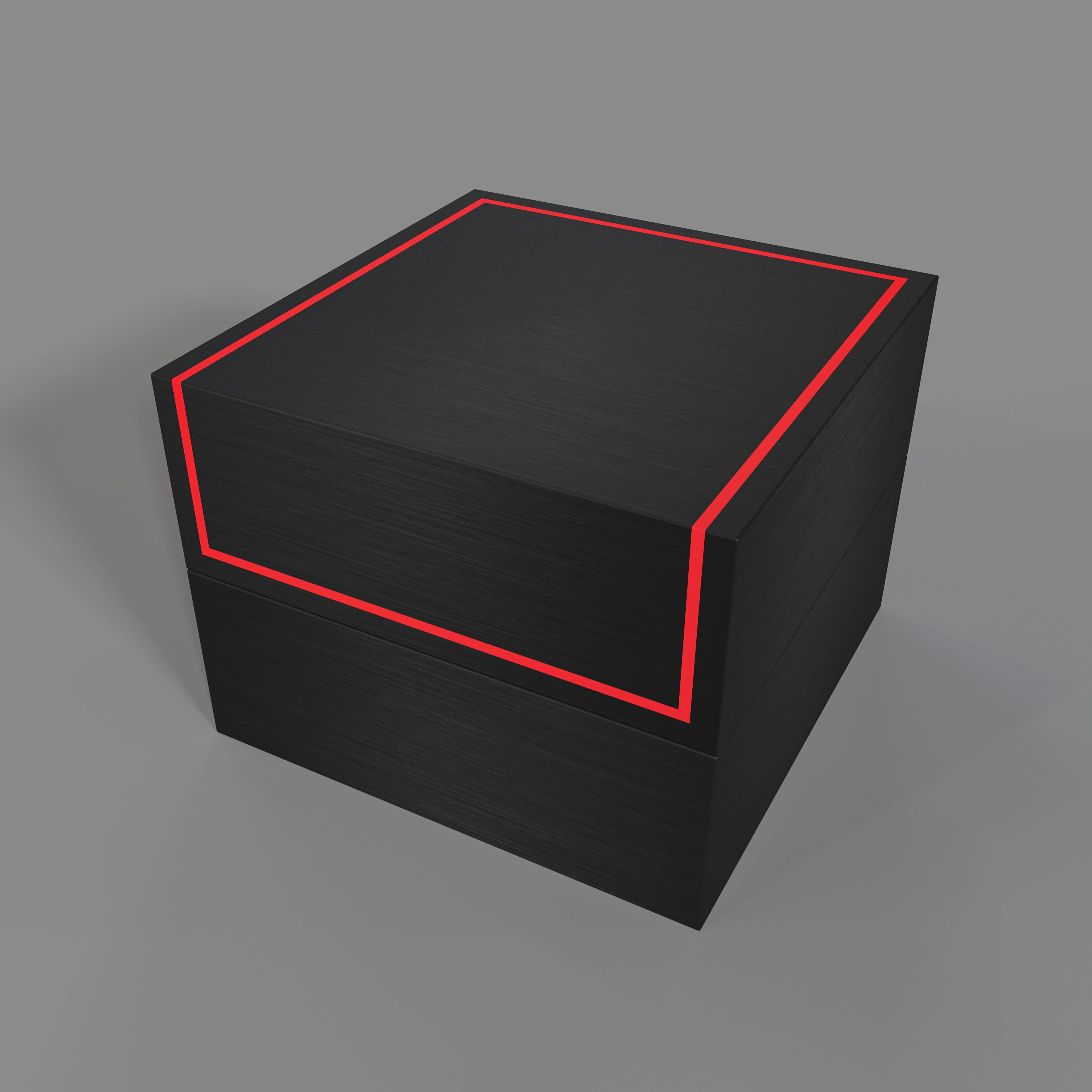 High - end Custom Logo Black & Red Watch Wooden Box - Bold Elegance 1
