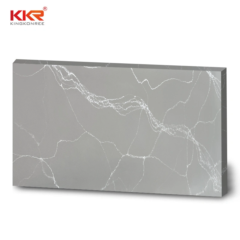 Feuilles de surface solides Pierre en marbre artificiel 0% silice pour la cuisine de la salle de bain KKR-M8882 Gray 1