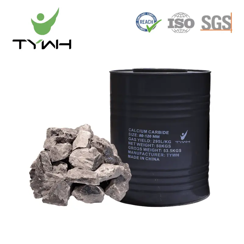 Problema de carburo de calcio 80-120 mm rendimiento de gas ≥305 l/kg 50 kg/tambor | Tywh 1