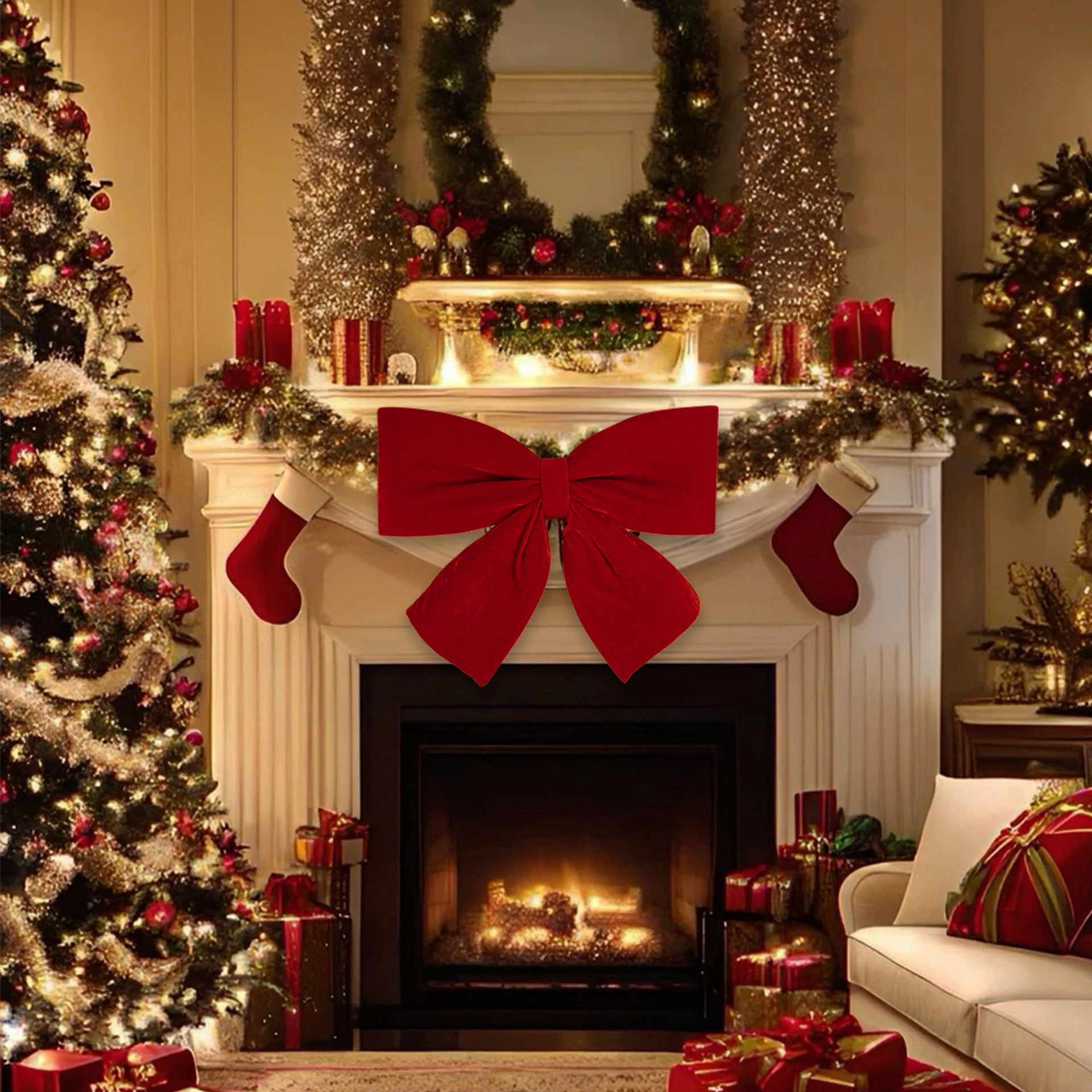 Festive Velvet Big Bow Sparkle Your Holiday Season 1