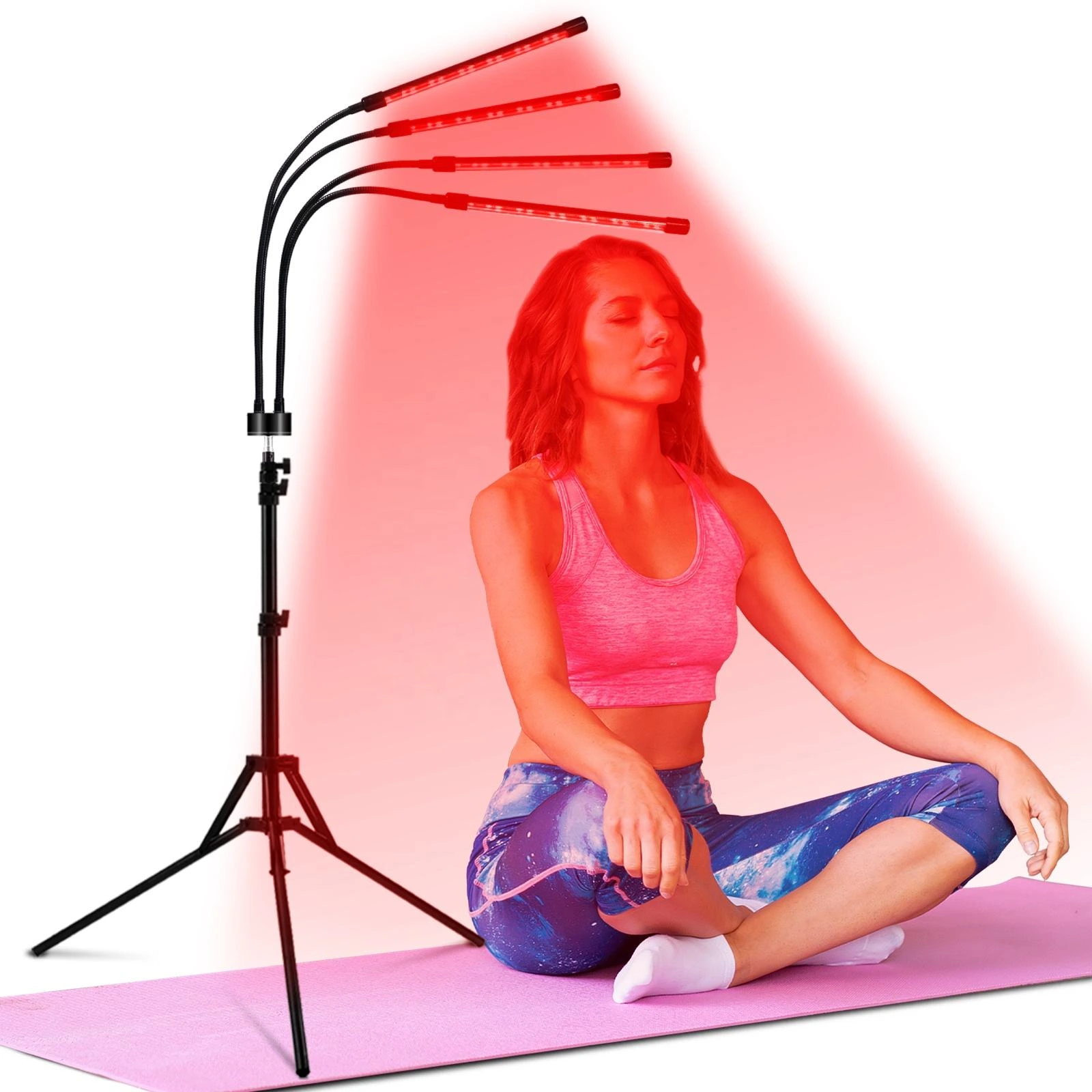 80-LED Red Light Therapy Lamp with Stand – 660nm & 850nm Near Infrared Lamp for Body Care and Wellness 1