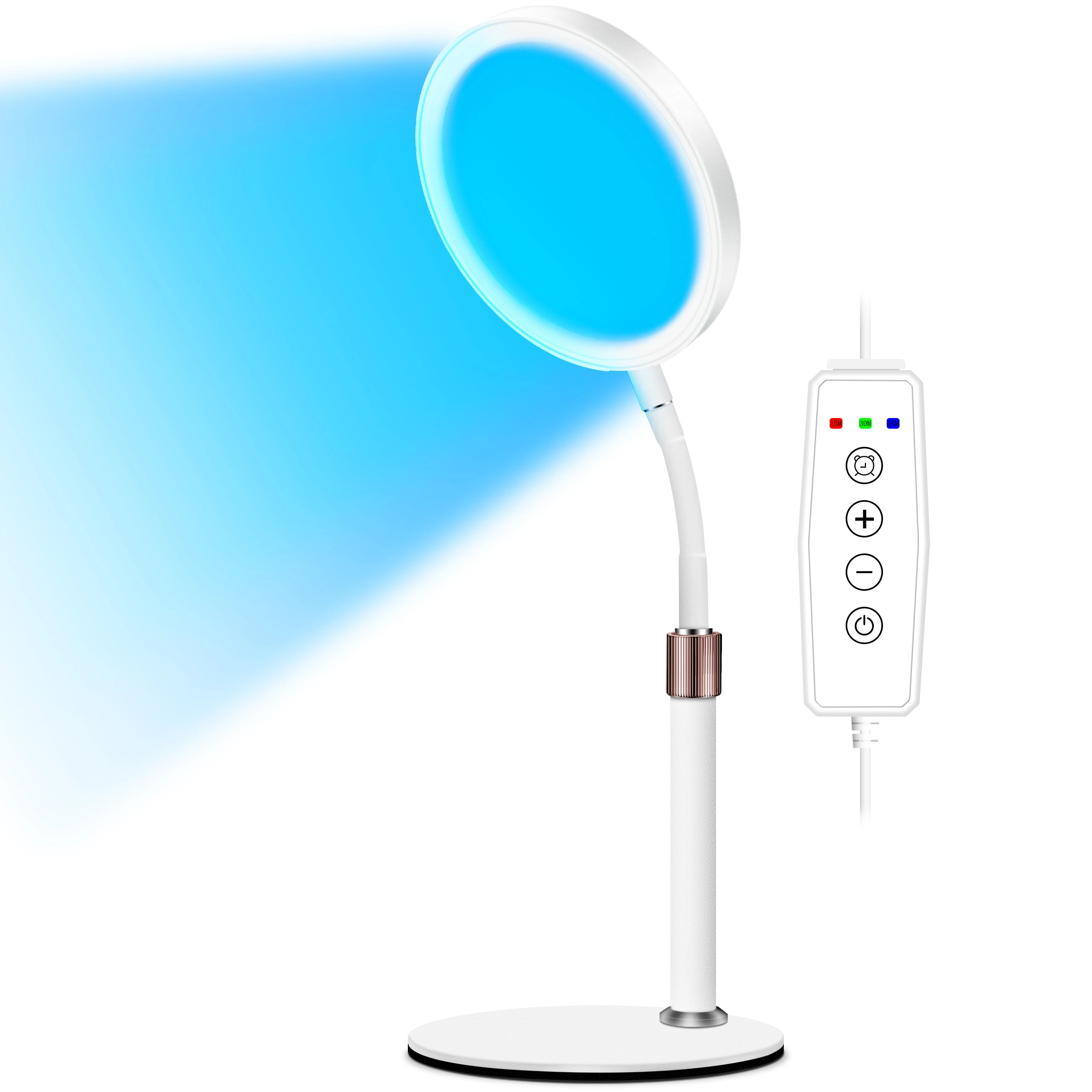 Lampe de thérapie bleue bleue de bureau avec minuterie et luminosité réglable - Calme & Soutien de la mise au point pour une utilisation à domicile ou au bureau 1